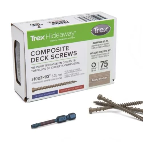 Trex Color Match Deck Screws 2-1/2" 75ct (Rocky Harbor) - color: Rocky Harbor