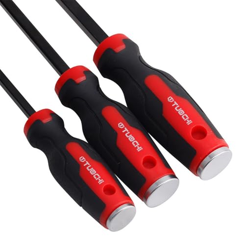 Pry Bar Set 8" 12", 2-Piece Heavy Duty Pry Bar with Ergonomic Handle and Strike Cap, Angled Tip for Prying, Lifting and Pulling Objects