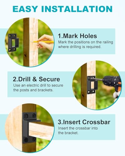 Rocaris 10pcs 1" x 1" Aluminum Fence Brackets with Screws