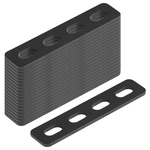 GBGS 20 Pack 4-1/4" Flat Mending Plates,Slots for 5/16" Bolt,Black - size: Length:4-1/4"