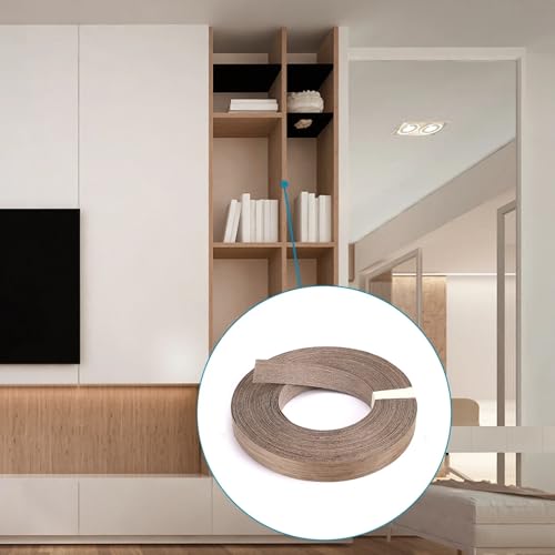 Skelang Walnut Wood Veneer Edge Banding Preglued Iron-on with Hot Melt Adhesive Edgebanding Flexible Wood Tape (3/4"×50') - size: 3/4" x 50'