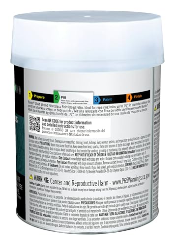 3M Bondo Short Strand Fiberglass Reinforced Filler 1.37 LB (621 g) with Bondo Cream Hardener 0.5 oz (14g), Repair Holes Up To 0.5 IN, Waterproof (SS-PT-ES) - size: 0.5 Ounce (Pack of 1)