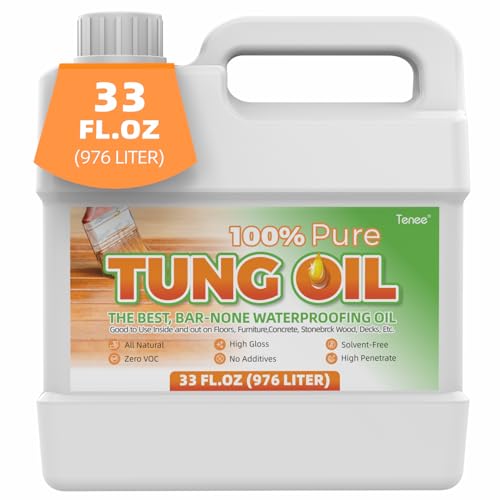 33oz 100% Pure Tung Oil, Food Grade Safe Waterproof Wood Finish and Sealer - size: 33 Fl Oz