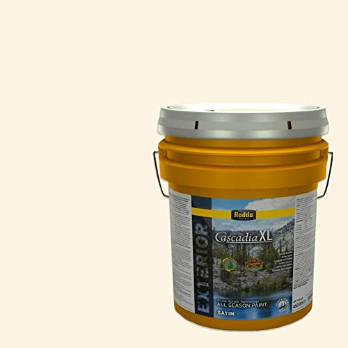 Rodda Paint CASCADIA XL Exterior Satin Paint & Primer in One, 5-Gallon, Lily - color: Lily, size: 640 Fl Oz (Pack of 1)