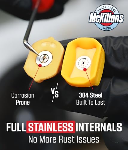 McKillans® 2026 Soft Pressure Washer Nozzle Tips - Fast Rinse - New Spray Angles 60° 50° 40° 25° 15° - Easy-Grip Design - 304 Stainless Steel - 1/4" Quick Connect - Power Washer Tips Set (3.5 Orifice) - size: 3.5 Orifice