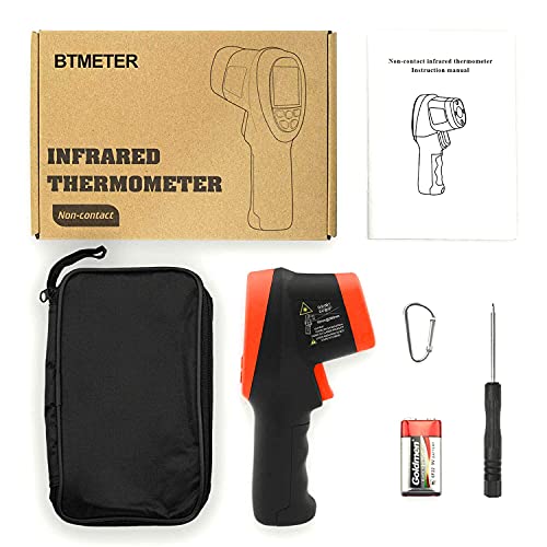 BTMETER BT-1500 Pyrometer 30:1 Industrial Laser Thermometer Gun, -58â to 2732â Non Contact High Temp Infrared Thermometer Digital IR Temperature Gauge Orange(NOT for Human Temp Test) - color: Orange