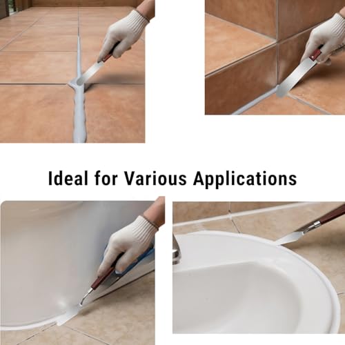 5-Piece Essential Caulk Spatula Set with Wooden Handle - size: 5pcs