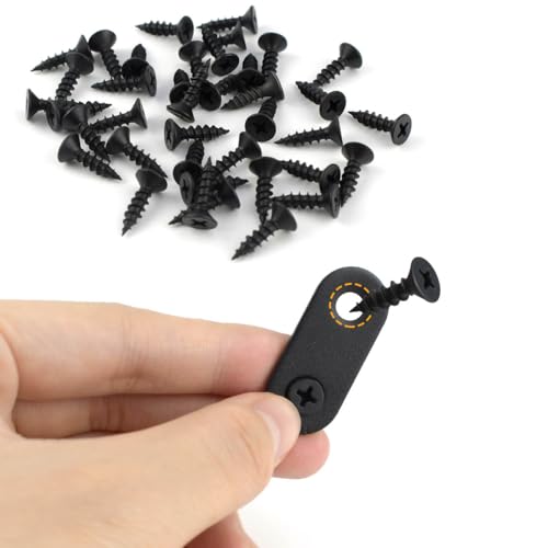 20 Pack Flat Straight Brace Flat Straight Bracket Stainless Steel Flat Plate Straight Brackets Repair Mending Bracket Plate for Wood Furniture Metal Mending Joining Plates with Screws (Black)