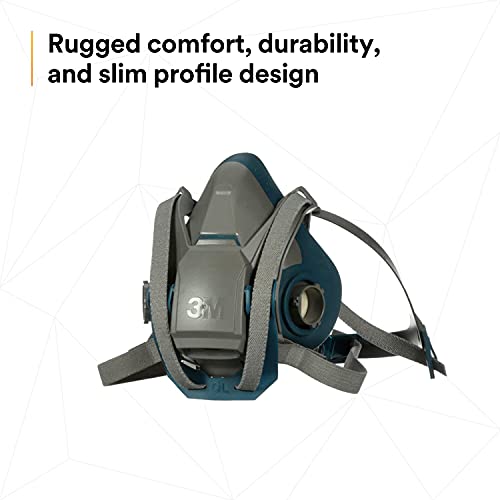 3M Rugged Comfort Quick Latch Half Facepiece Reusable Respirator - size: 1 Count (Pack of 1), style: Medium