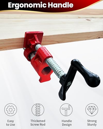 3/4" Pipe Clamps for Woodworking, Heavy Duty Quick Release, 4 Pack - style: 3/4"