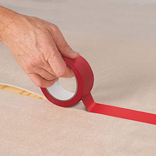 QuietWalk LV Luxury Vinyl, Laminate, or Wood Underlayment (Float, Glue, or Nail) & Roberts 50-040 Underlayment Tape Roll, Red