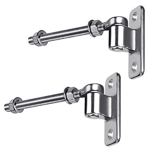 Insaga 6'' J Bolt Gate Hinge and Wall Mount Hinge 2Pack, Heavy Duty 304 Stainless Steel Gate Hinges, One Piece with No Welding for Farm, Fence, Garden, Metal Gates, Load Capacity up to 500LB - size: 6''-2Pack