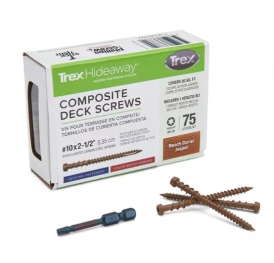 Trex Color Match Deck Screws 2-1/2" 75ct (Beach Dune/Jasper/Golden Hour) - color: Beach Dune/Jasper/Golden Hour