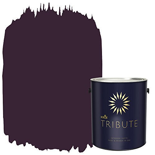 KILZ TRIBUTE Paint & Primer, Interior, Satin, Beetroot Purple, 1 Gallon