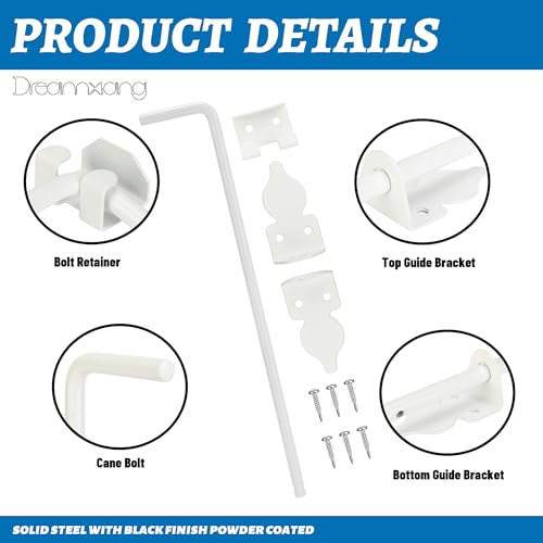 18" Heavy Duty Cane Bolt Gate Drop Rod Fence Hardware Ground Latch Stopper - size: 18 Inch