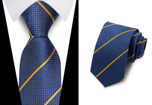 joy alice Tie For Men 6 PCS Necktie Woven Jacquard Neck Ties Set Neck Ties - color: Black Brown Navyblue Blueyellow Green