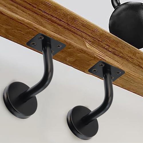 5pcs Stainless Steel Handrail Brackets, Black Flat Mounting Plate - style: Black, For Square Handrail