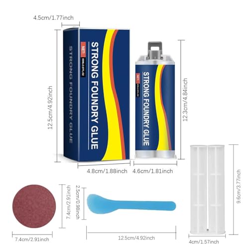 2pcs Strong Foundry Glue for Metal Enhanced Casting Glue Metal Repair G-LUE Heavy Duty for Me-tal Plastic Ceramic Wood Bonds Steel Aluminum