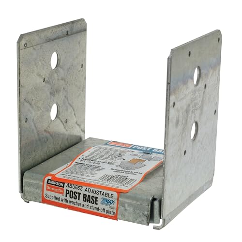 Simpson Strong-Tie ZMAX Galvanized 12-Gauge 6x6 Adjustable Post Base (Pack of 10) - size: 10 Pack