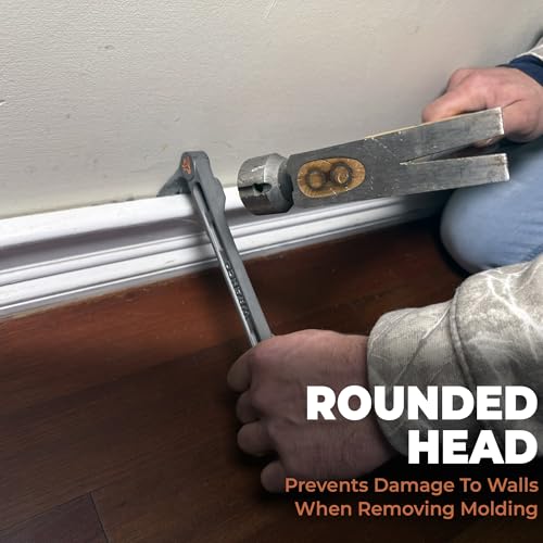 9.5" Titanium Molding Bar - Trim and Siding Removal - Double-Wide Ends - 45% Lighter Than Steel - Side Nail Puller - Professional Grade & Lifetime Warranty - 5% Donated To Help Farmers - size: Titanium Molding Bar