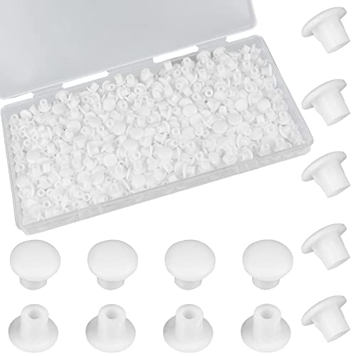 500Pcs 3/16" Plastic White Hole Plugs, Screw Hole Covers - color: White, size: 500pcs*0.19"(5mm)