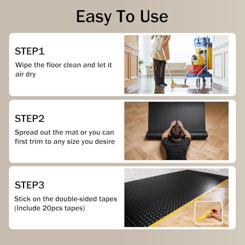 StellarStar 4x8 FT Garage Floor Mat, 2mm Thickened PVC Coin Pattern - color: Black(Coin), size: 4x8 FT