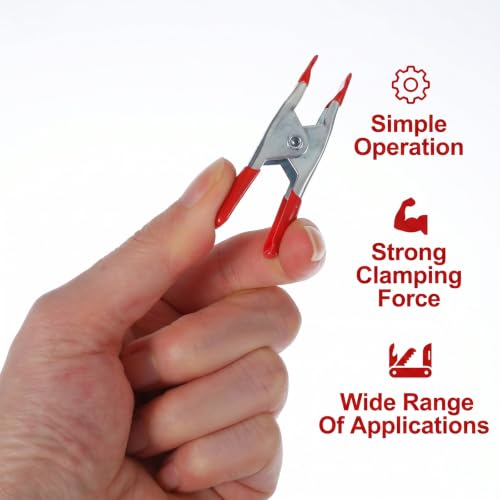 25 Pcs Small Spring Clamps, 3/4" Heavy Duty Metal Clips(Red) - color: Red