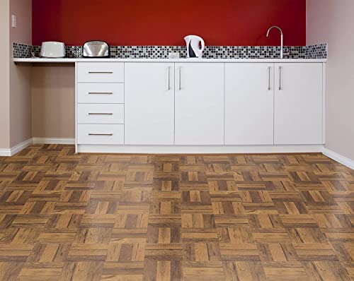 Tivoli Self Adhesive Vinyl Floor Tiles, 45 Tiles, 12 x 12 in, Peel & Stick - color: Carrera Marble