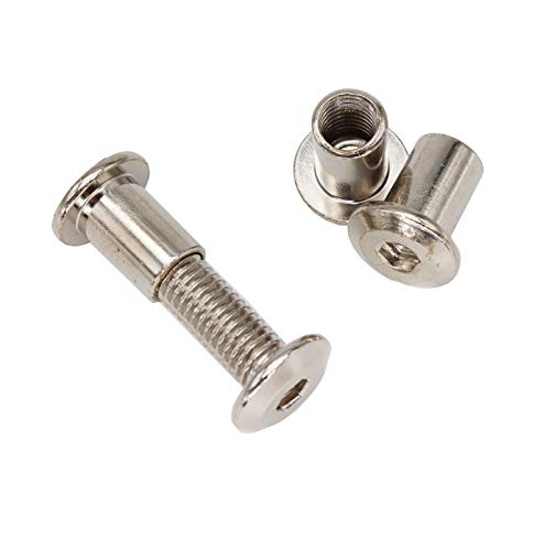 10-Set M8x35mm Rivet Countersunk Hex Socket Cap Bolts and Hex Head Connecting Cap Nuts for Furnitures Cribs Chairs, Nickel Plated - size: 10-Pack M8 x 35mm
