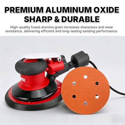 50 PCS 6 Inch 6 Hole Ceramic Sanding Discs P120 Grit, Hook and Loop Orbital Sandpaper, Heavy Duty Sandpaper for Wood, Metal, Automotive, Paint Removal 37506 - size: P120