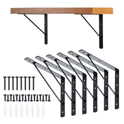 HOME MASTER HARDWARE Wall Shelf Brackets, 10x8 Inch L Brackets, 10 Pack - color: Black, size: 10 inch x 8 inch-10pcs