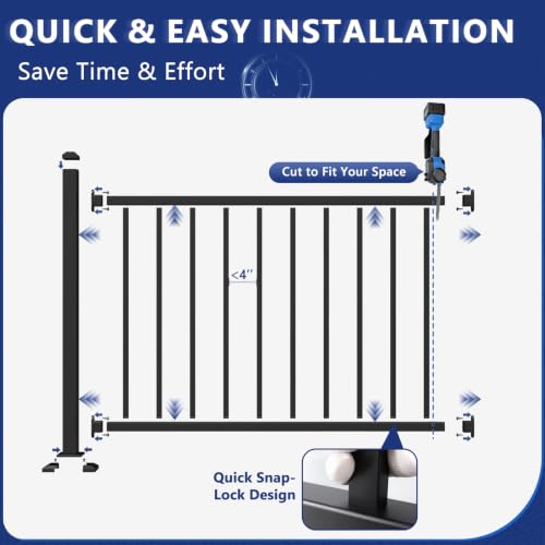 4-Pack Galvanized Steel Deck Railing Brackets, Fixed Connectors - color: The Brackets-Fixed, size: 36 Inch