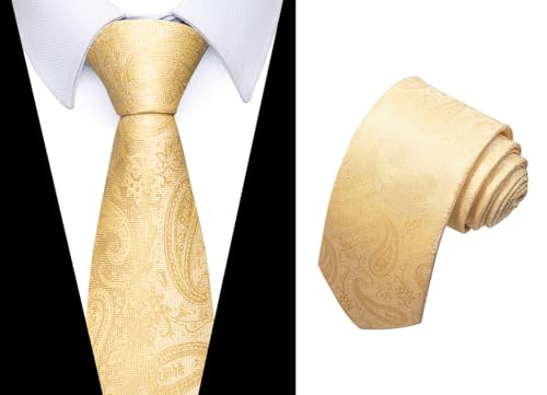 joy alice Tie For Men 6 PCS Necktie Woven Jacquard Neck Ties Set Neck Ties - color: Yellow Green Greenblue Champagne