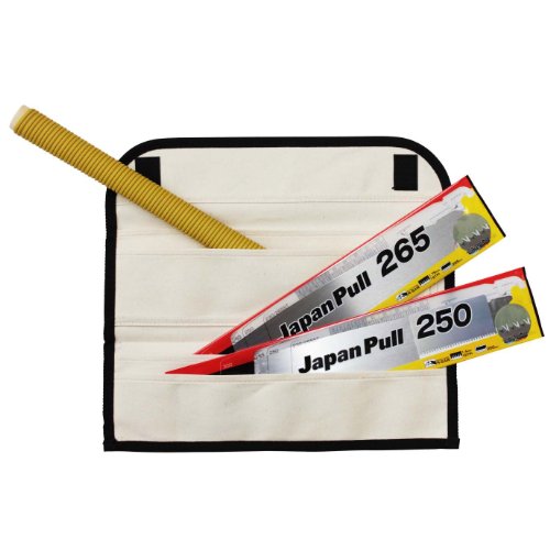 TAJIMA Pull-Stroke Saw Set, Japanese Flush Cut Hand Saws, Handle & 2 Blades