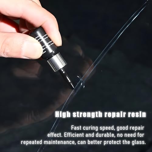 Yourkar 2 PCS Windshield Repair Kit, Quick Repair Resin Liquid for Windshield Glass Chip Scratch, Repair Fluid Resin Filler for Fixing Window Star-Shaped Crack, Car Accessories - color: Black, 2pcs