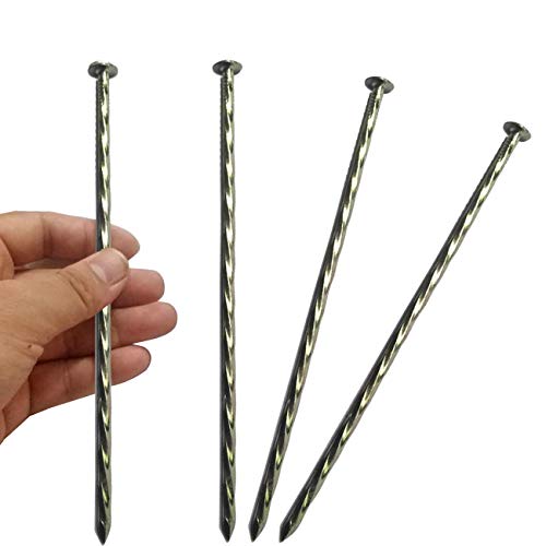 22 Pcs 8 inch Galvanized Spiral Metal Landscape Stakes, Landscape Spikes - color: 22 Pack 8inch