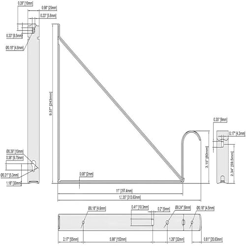 Closet Rod Brackets 11x9.5in, 4 Pack Closet Shelf Brackets, White - size: 4 Pack, style: White
