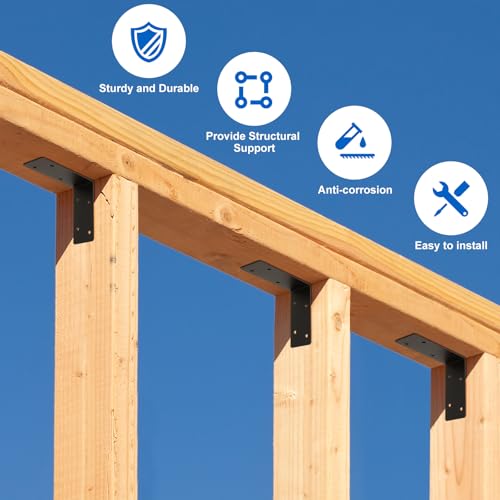16 Pcs 4"x4"x2" Steel L Corner Brackets, Sturdy and Durable - size: 4X4X2