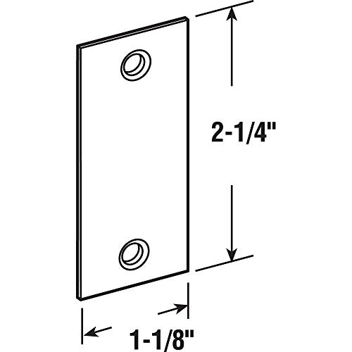 Defender Security U 9497 Steel Door Edge Hole Filler Plate, 1-1/8 in. by 2-1/4 in, Brass Finish (Single Pack) (Pack of 2) - color: Brass, size: 1 Count (Pack of 2)