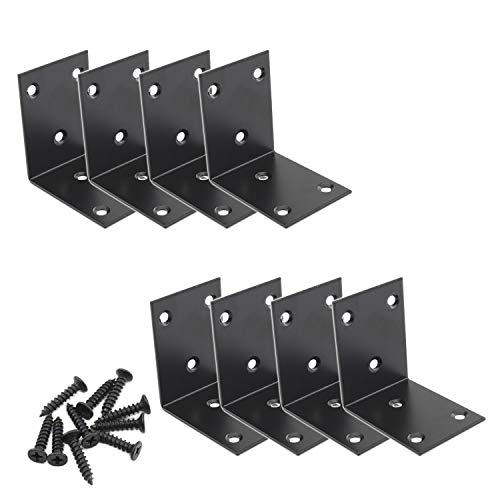 Heavy Duty Stainless Steel Corner Bracket,ULIFESTAR L Shaped Shelf Bracket 90 Degree Corner Brace Large Joint Right Angle L Bracket for Furniture Wood Cabinets Shelves (48x65x65mm) - size: 48*65*65mm