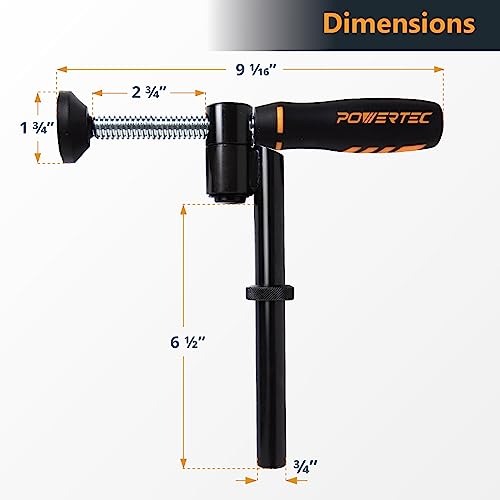POWERTEC 71774 180° Variable Screw Clamp, Quick-Acting Swivel, Fits 3/4" Bench Dog Holes, Woodworking Clamps Series - 1 Pack - style: 180° dog hole clamp with swivel