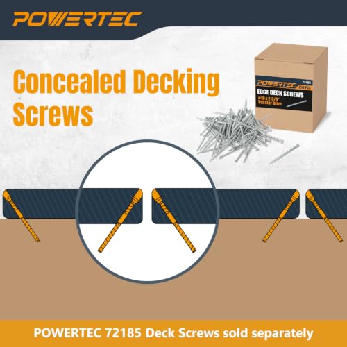 POWERTEC Edge Deck Screw Jig Kit with T15 Torx Bit & 3 Board Spacing Options (1/8", 3/16", 7/32") - Hidden Fastener Tool for 3.5" to 6" Wood & Composite Decking, Fits #10 Screws (72184) - color: Edge Deck Screw Jig
