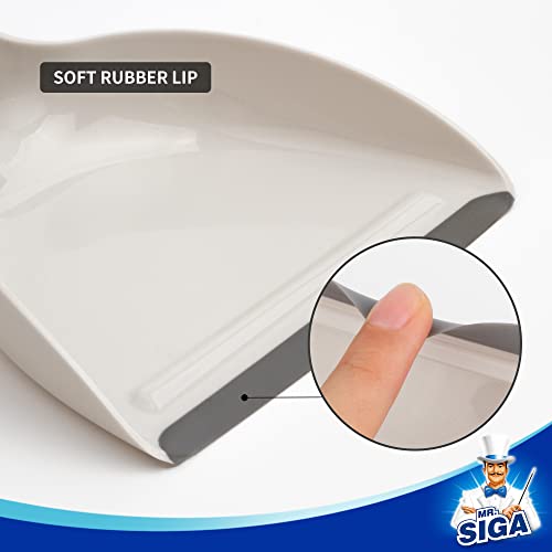 MR.SIGA Mini Dustpan and Brush Set, Bamboo Handle, White, 1 Set - color: White