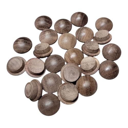 Pinehurst Crafts 3/8-Inch Walnut Mushroom Button Top Plugs, Long Shank, Great for Furniture, Tables, Chairs, Cabinetry and Crafts Projects, Pack of 20