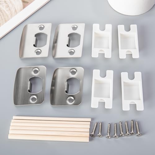 4 Pack Door Latch Strike Plate, Standard Door Lock Strike Plate Repair Kits