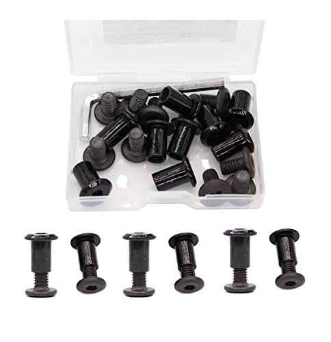 10-Pack M6 x 10mm Hex Socket Cap M6x15mm Black Bolts Connecting Cap Nuts Set for Furniture Beds Cupboard - size: M6 x 10mm (10 pcs)