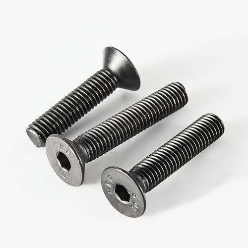 M3 x 20mm 25mm 30mm 35mm 40mm Flat Head Hex Socket Cap Screws Countersunk Bolts, 10.9 Grade Alloy Steel, Black Oxide Finish, Metric Allen Hex Drive, Fully Threaded, Assortment Kit 100Pcs - size: M3x20/25/30/35/40 mm