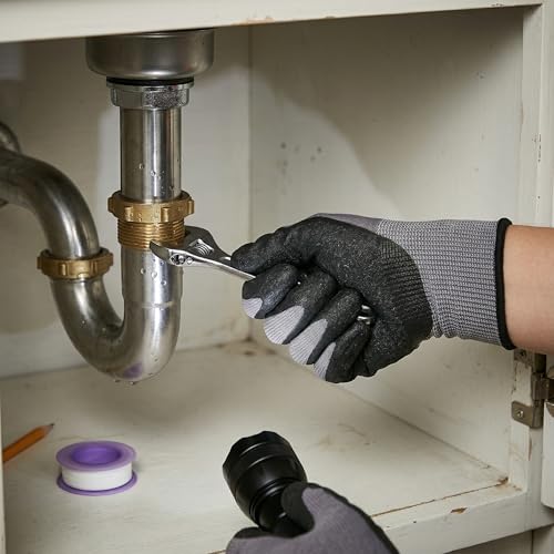 Nitrile Foam Coated Work Gloves for Men and Women, 6 Pairs 15-Gauge Nylon Spandex, 3-Finger Touchscreen Compatible, Oil Resistant Non-Slip Grip, Mechanic Warehouse Construction Gardening, Grey XLarge