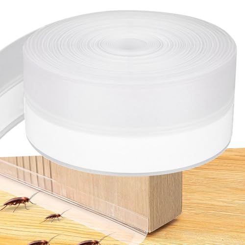 Silicone Seal Weather Stripping Tape 33 Feet Strip Bottom Draft Insulation Stopper Tape Weatherproof Soundproof for Door or Window Bathroom Shower Glass Gaps(45mm*10m) - size: 45 mm x 10 m
