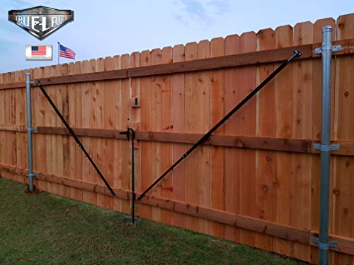 10' Telescopic Gate Brace - Wood Privacy Fence Anti Sag Gate Kit - Gate Hardware Kit for Outdoor Wooden Fence Gates, 1 PATENTED USA made brace (10' Telescopic (64" - 120"), Black) - size: 10' Telescopic (64" - 120")